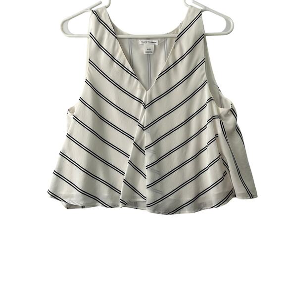 Club Monaco White Chevron Sleeveless Blouse – Size M - Picture 1 of 6